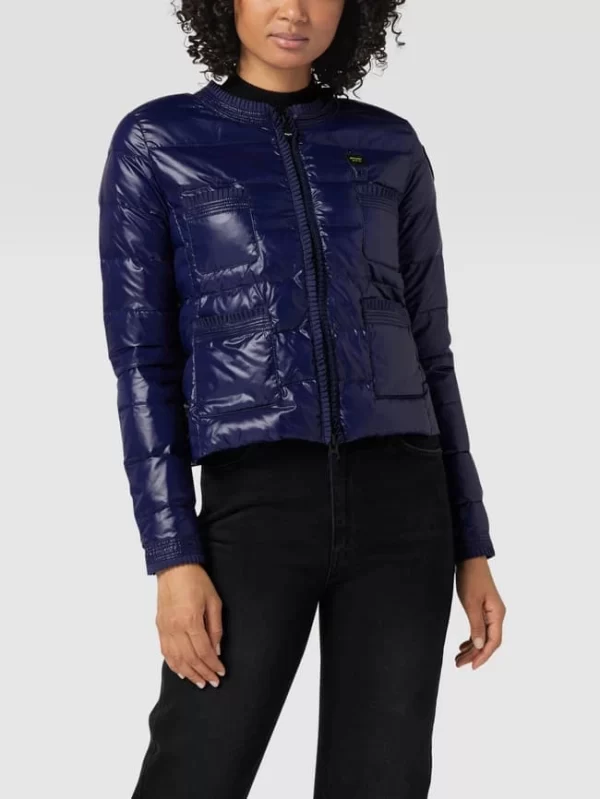 Blauer Usa Daunenjacke In Stepp-Optik – Marineblau 5