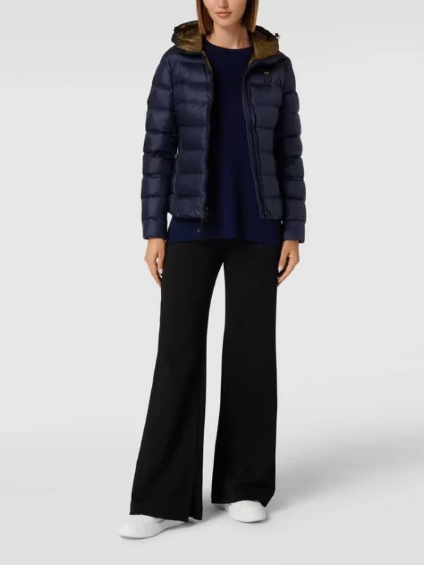 Blauer Usa Daunenjacke Mit Kapuze – Dunkelblau 1